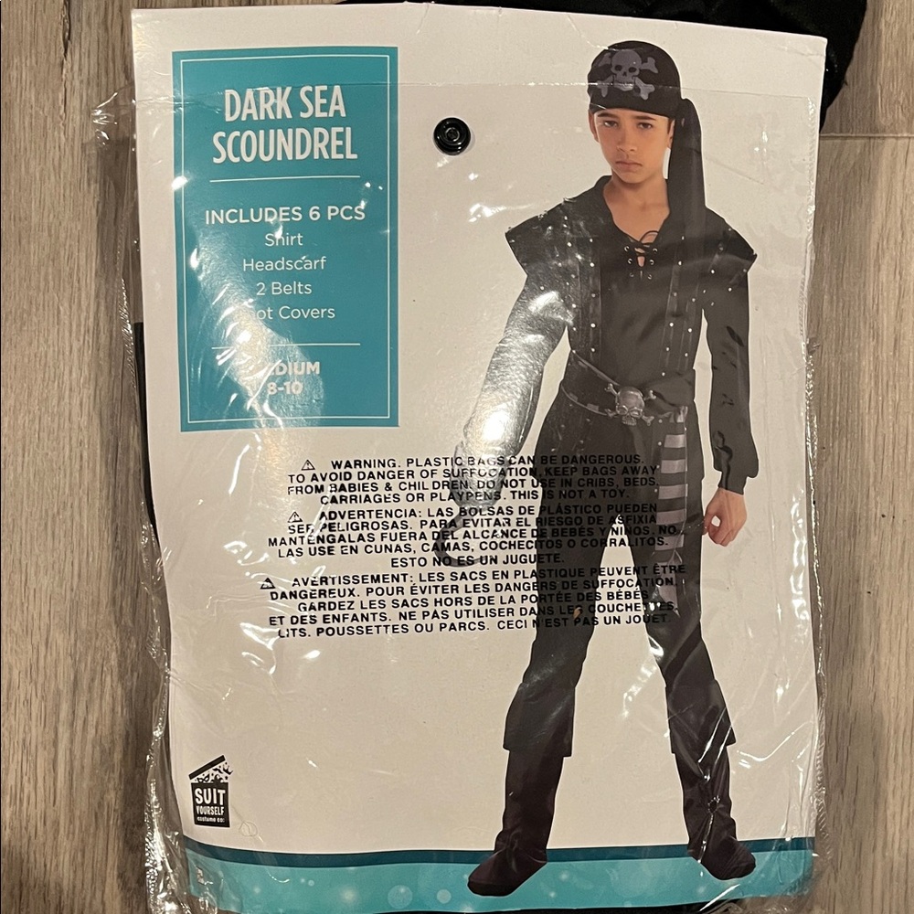 Dark Sea Scoundrel Kids Costume - Black